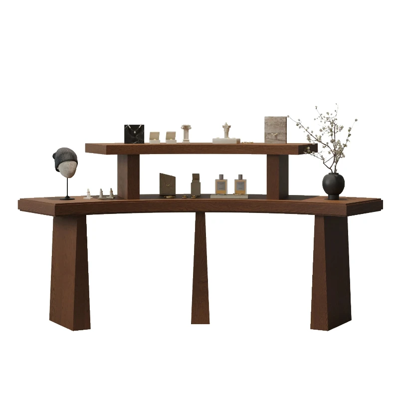 Fashionable retro wooden island display stand commercial display prop design sense
Fashionable retro wooden island display stand commercial display prop design sense