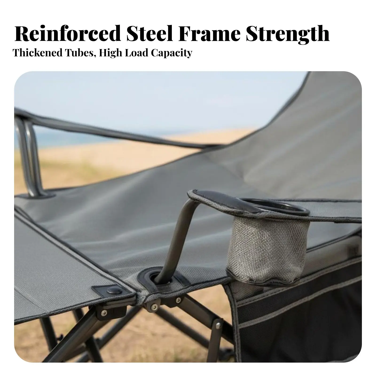 Reclining Camp Chair with Side Table Lie-Flat Capability Camping Lounger Breathable Fabric sturdyDuty Frame for Fishing, resting
Reclining Camp Chair with Side Table Lie-Flat Capability Camping Lounger Breathable Fabric sturdyDuty Frame for Fishing, resting