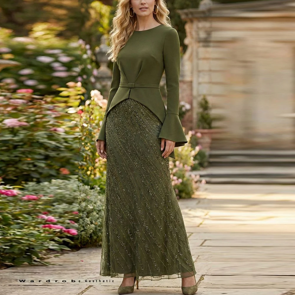 Customized Olive Green Embellished Mother of the Bride Dress O Neck Flare Sleeve Maxi Dress Sheath Ankle Length Prom Gown
Customized Olive Green Embellished Mother of the Bride Dress O Neck Flare Sleeve Maxi Dress Sheath Ankle Length Prom Gown