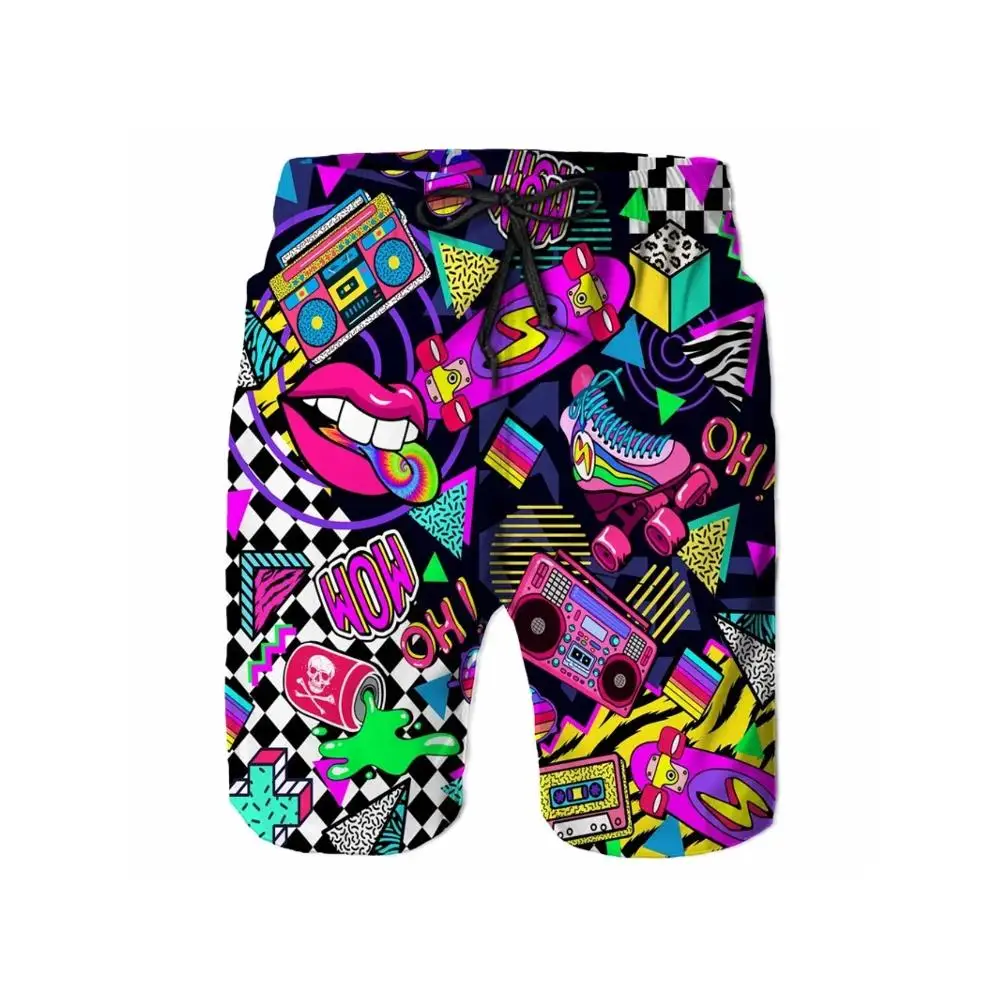 Men's Colorful Graffiti Print Beach Shorts, Cartoon Music 3D Swim Trunks
Men's Colorful Graffiti Print Beach Shorts, Cartoon Music 3D Swim Trunks