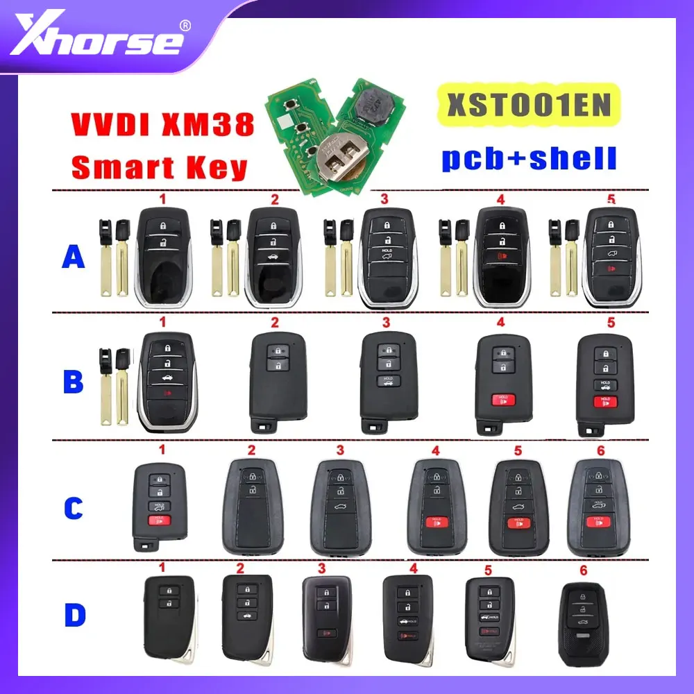 Xhorse VVDI XM38 Smart Key XSTO01EN Universal Remote Key 8A 4D 4A for Toyota Lexus Updated Version of VVDI XM Key XSTO00EN
Xhorse VVDI XM38 Smart Key XSTO01EN Universal Remote Key 8A 4D 4A for Toyota Lexus Updated Version of VVDI XM Key XSTO00EN