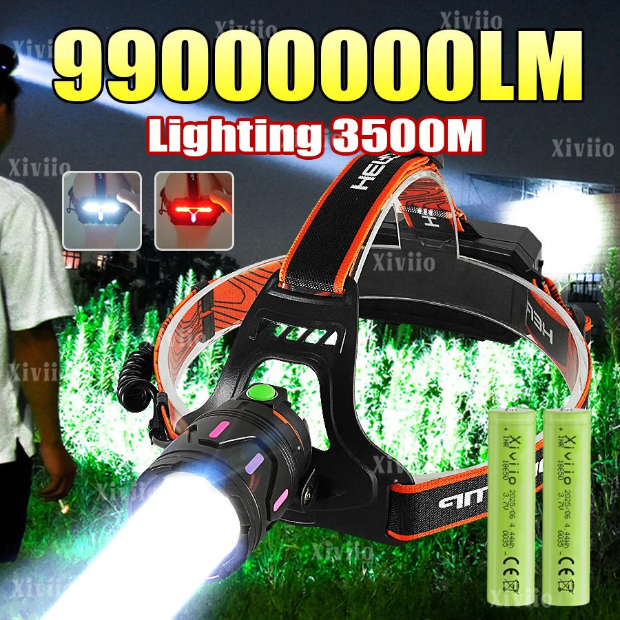 Супермощный налобный фонарь 99000000LM, уличный, с ярким светом, перезаряжаемый светодиодный налобный фонарь, уличный фонарь с зумом для кемпинга
Супермощный налобный фонарь 99000000LM, уличный, с ярким светом, перезаряжаемый светодиодный налобный фонарь, уличный фонарь с зумом для кемпинга