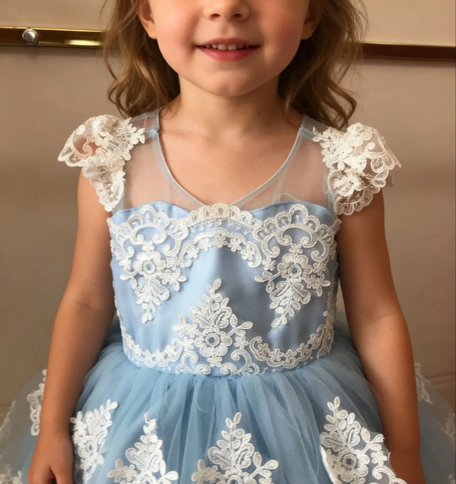 Princess Light Blue Flower Girl Dress For Wedding Lace Applique Knee Lenght Kids Birthday Party First Holy Communion Gown Custom
Princess Light Blue Flower Girl Dress For Wedding Lace Applique Knee Lenght Kids Birthday Party First Holy Communion Gown Custom