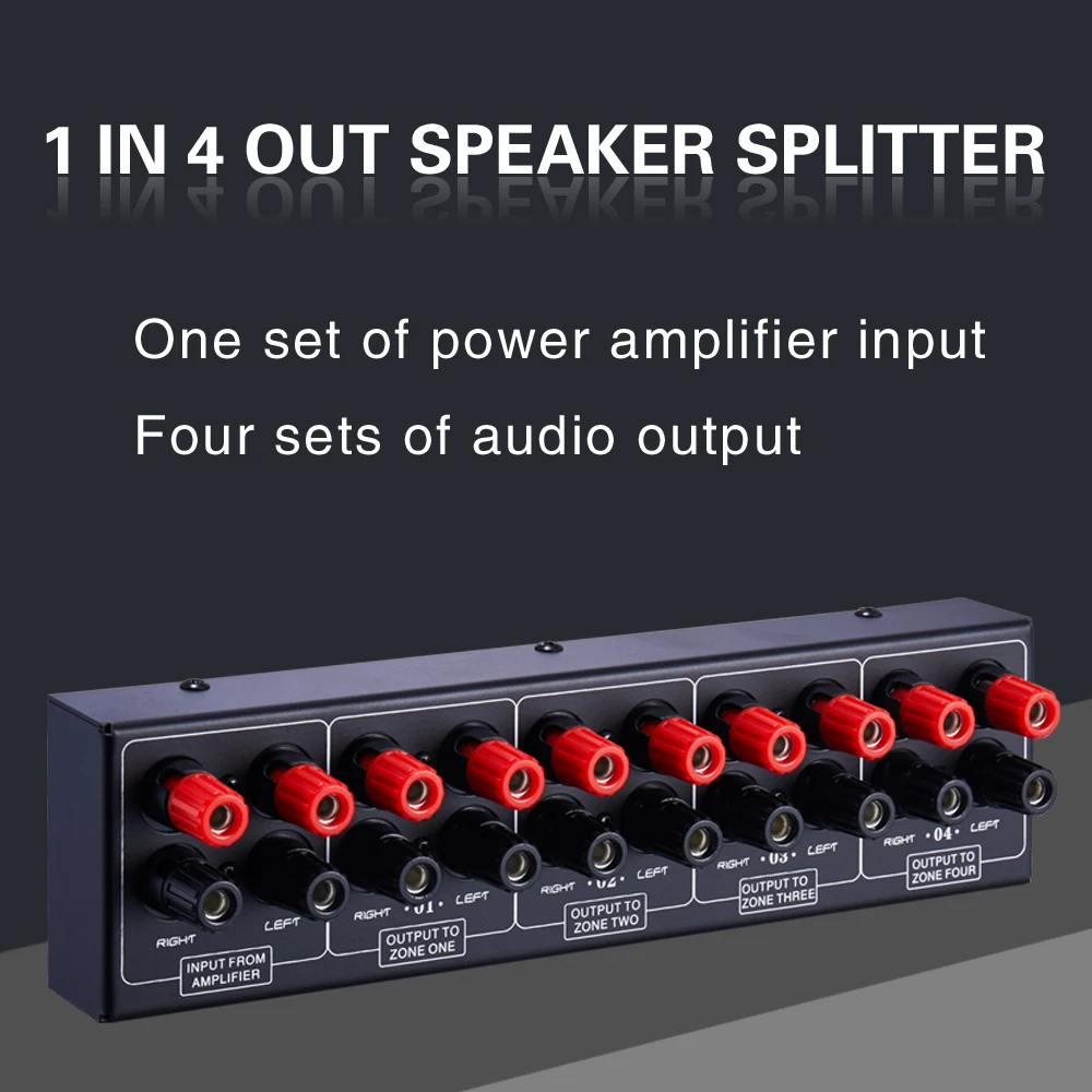 1 In 4 Out Amplifier 4 Zone Sound Source Signal Distribution Panel Single Input 300W Per Channel
1 In 4 Out Amplifier 4 Zone Sound Source Signal Distribution Panel Single Input 300W Per Channel