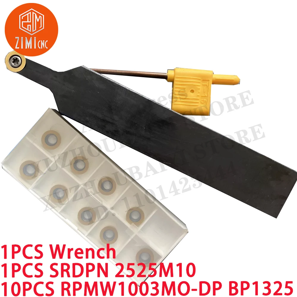 1PCS SRDPN2525M10 turning tool holder 25mm +10PCS RPMW1003MO-DP BP1325 turning Carbide Inserts CNC tool metal lathe cutting tool
1PCS SRDPN2525M10 turning tool holder 25mm +10PCS RPMW1003MO-DP BP1325 turning Carbide Inserts CNC tool metal lathe cutting tool