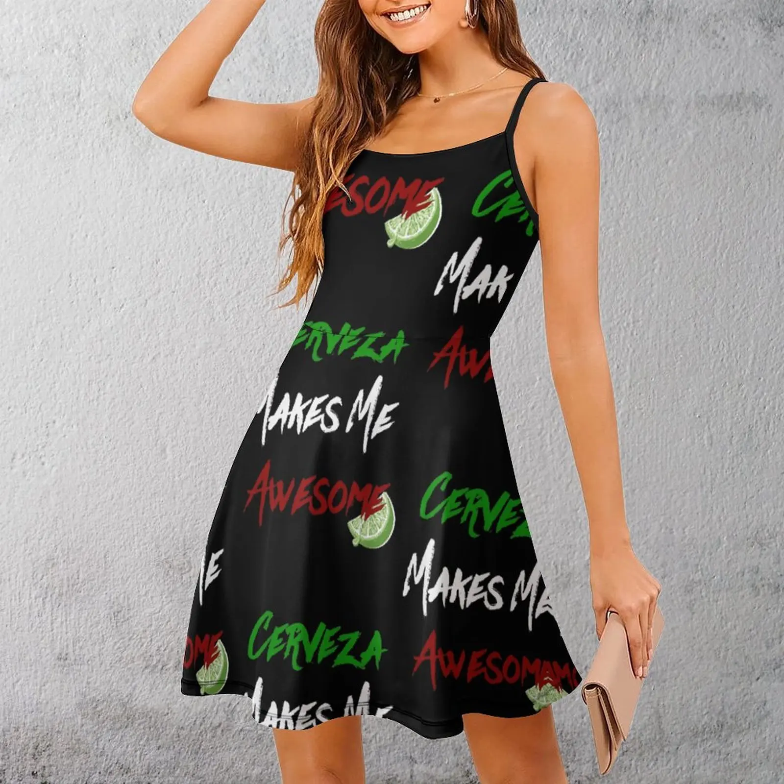 Cerveza Makes Me Awesome Women's Sling Dress Graphic Cool Sexy Woman's Clothing Funny Novelty Parties Suspender Dress
Cerveza Makes Me Awesome Women's Sling Dress Graphic Cool Sexy Woman's Clothing Funny Novelty Parties Suspender Dress