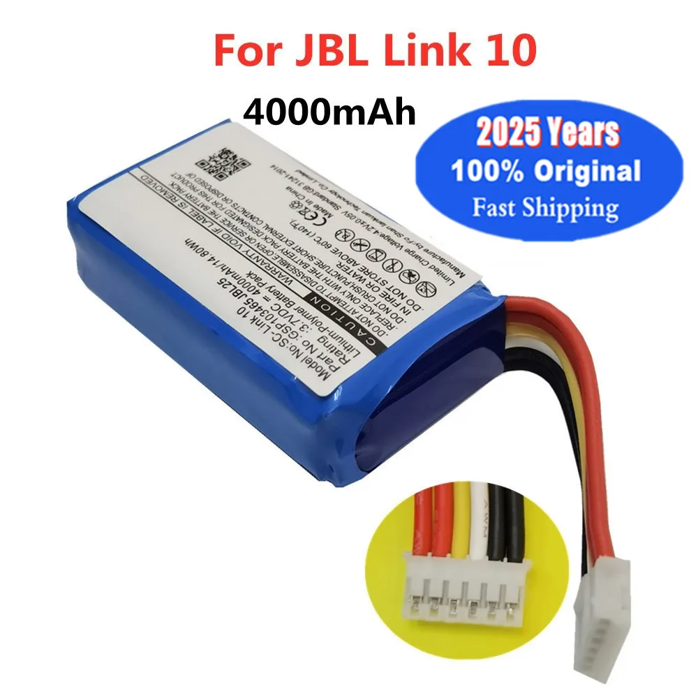 2025 лет 100% оригинальный GSP 103465 Аккумулятор динамика 4000 мАч для JBL Link 10 Link10, аккумулятор Bluetooth для громкоговорителя, в наличии
2025 лет 100% оригинальный GSP 103465 Аккумулятор динамика 4000 мАч для JBL Link 10 Link10, аккумулятор Bluetooth для громкоговорителя, в наличии