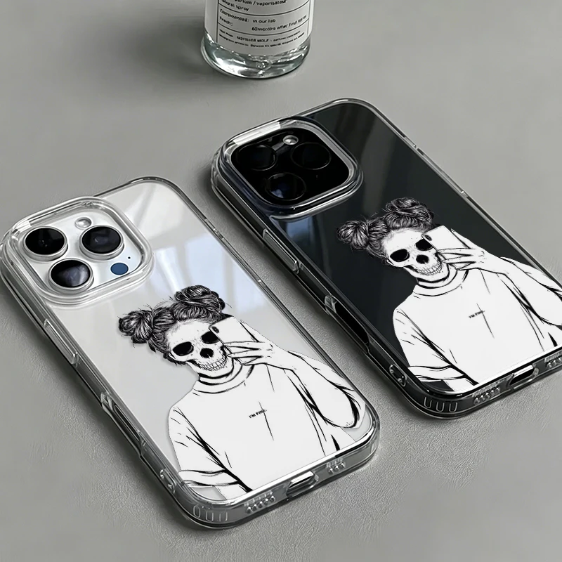 Personality Selfie Melancholy Skull Girl Phone Case for IPhone Air 17 Pro Max 16 Plus 15 14 13 12 11 Pro Max Trend Soft Cover
Personality Selfie Melancholy Skull Girl Phone Case for IPhone Air 17 Pro Max 16 Plus 15 14 13 12 11 Pro Max Trend Soft Cover
