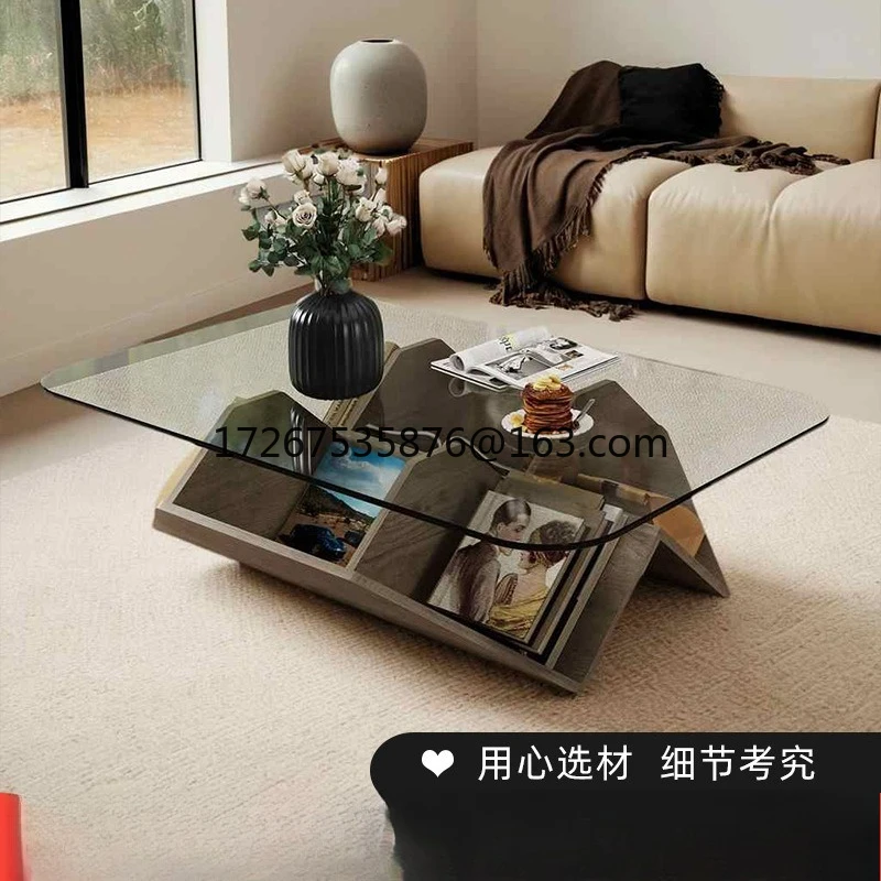 Art glass coffee table Italian minimalist light luxury living room household transparent square coffee table
Art glass coffee table Italian minimalist light luxury living room household transparent square coffee table