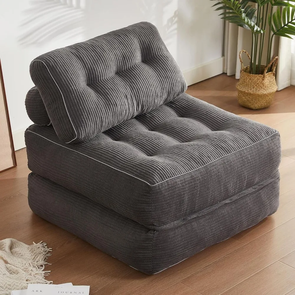 Folding Chair Bed, Futon Sofa Bed for Bedroom and Living Room, Convertible Floor Couch for Small Spaces, Grey
Folding Chair Bed, Futon Sofa Bed for Bedroom and Living Room, Convertible Floor Couch for Small Spaces, Grey