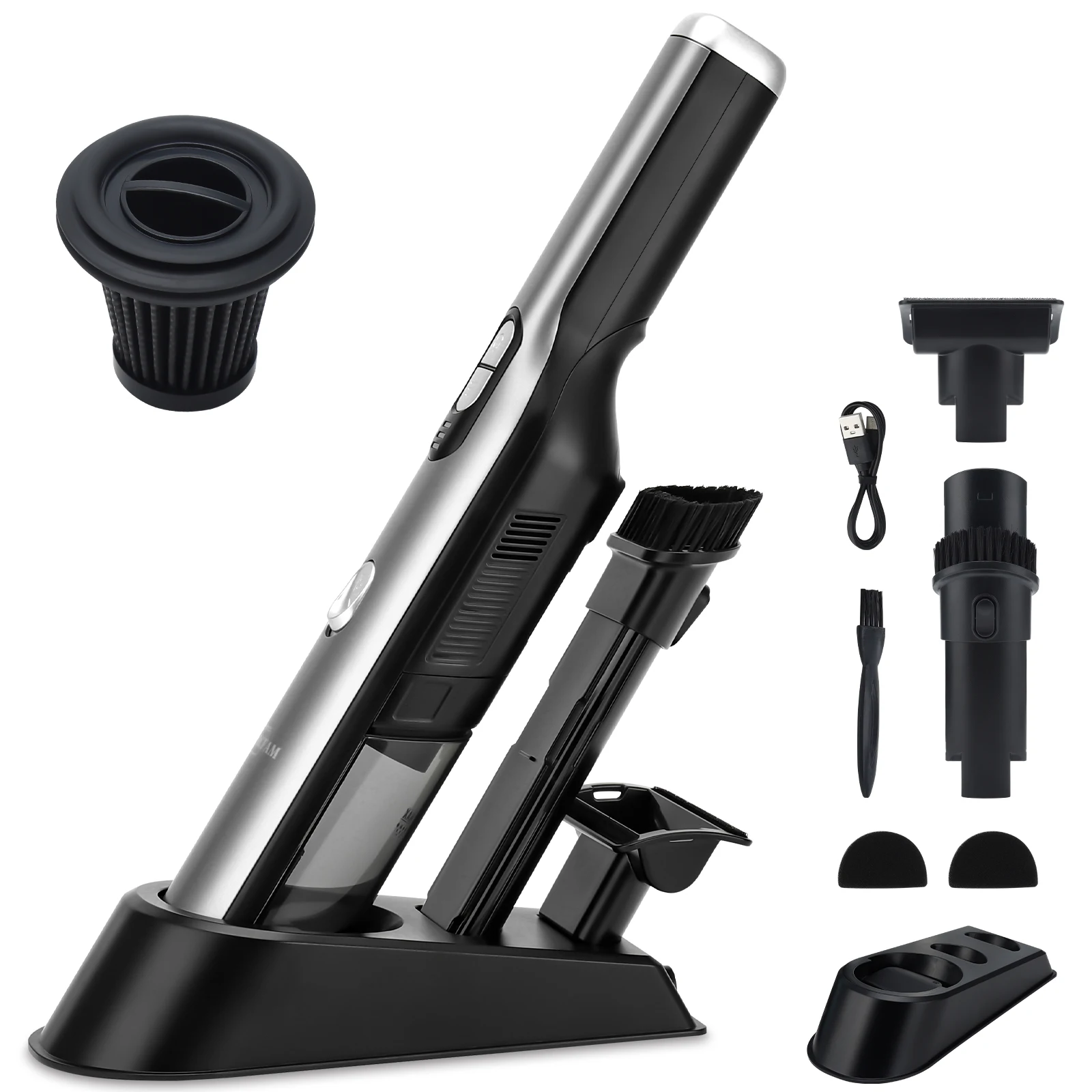 Handheld Vacuum Cordless Car Vacuum Cleaner with 18KPa Powerful Suction, Portable Chargeable Handy Vac with LED Front Light & St
Handheld Vacuum Cordless Car Vacuum Cleaner with 18KPa Powerful Suction, Portable Chargeable Handy Vac with LED Front Light & St