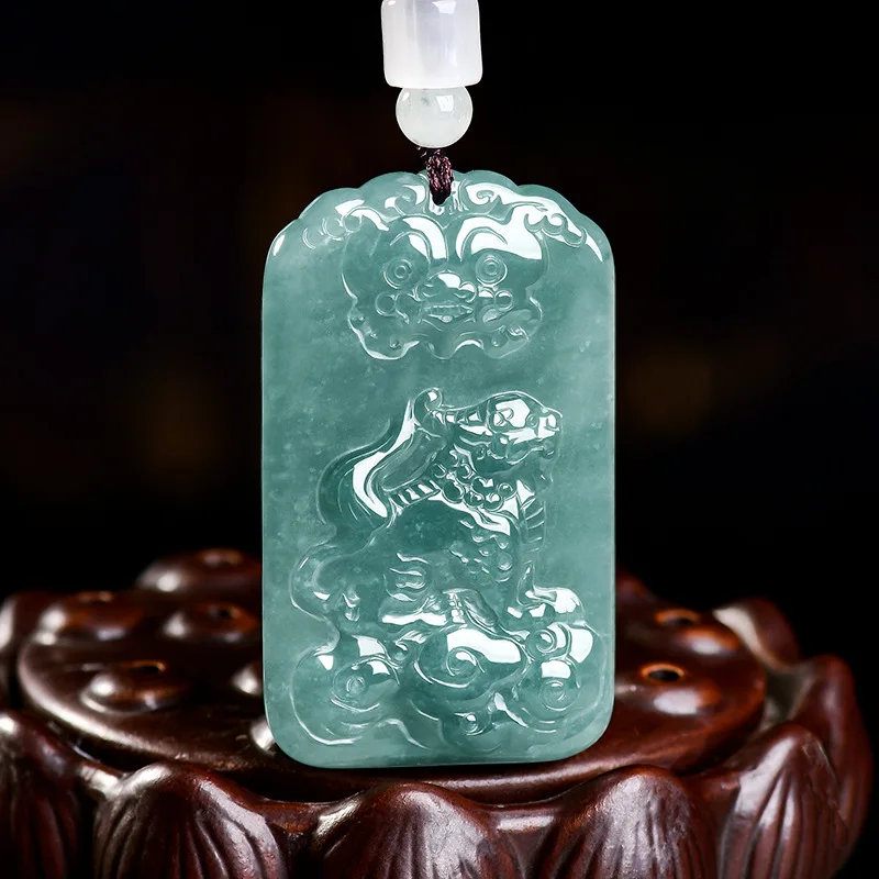 Grade A Natural Myanmar Jadeite Pixiu Pendant Necklace Real Jade Designer Luxury Talismans Carved Amulet Vintage Gifts for Women
Grade A Natural Myanmar Jadeite Pixiu Pendant Necklace Real Jade Designer Luxury Talismans Carved Amulet Vintage Gifts for Women