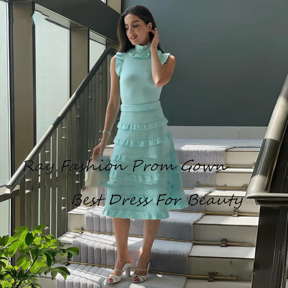 Ray Fashion A Line Evening Dress High Neck Sleeveless With Tiered Ruffle For Women Formal Occasion Saudi Arabia فساتين سهرة
Ray Fashion A Line Evening Dress High Neck Sleeveless With Tiered Ruffle For Women Formal Occasion Saudi Arabia فساتين سهرة