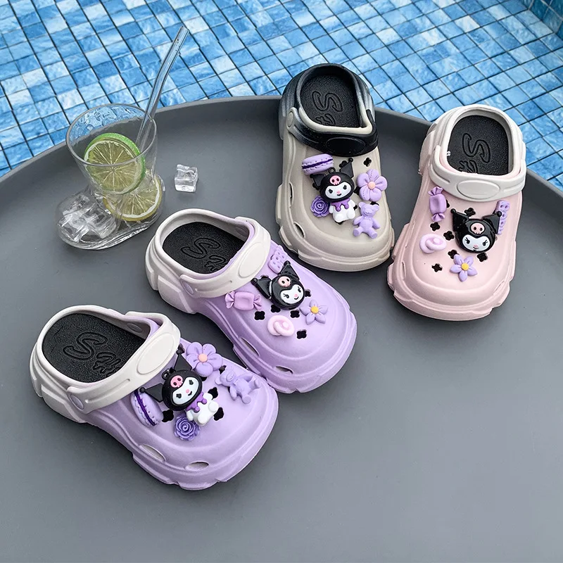 Kids'Slippers Cartoon Kuromi EVA Summer Home Slipper For Children Anti-slip Soft Thick Bottom Beach Shoes Pink Purple Size 24-35
Kids'Slippers Cartoon Kuromi EVA Summer Home Slipper For Children Anti-slip Soft Thick Bottom Beach Shoes Pink Purple Size 24-35