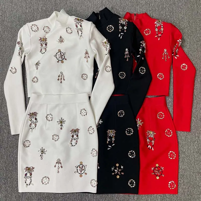 Женские бандажные наряды со стразами и вышивкой, укороченный топ с длинными рукавами и мини-юбка, комплекты из двух предметов, уличная вечерняя клубная вечеринка
Женские бандажные наряды со стразами и вышивкой, укороченный топ с длинными рукавами и мини-юбка, комплекты из двух предметов, уличная вечерняя клубная вечеринка