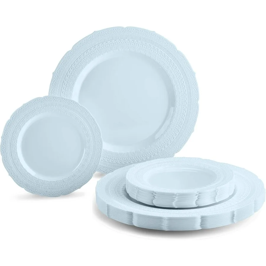 80 Plates Pack,(40 Guests) Extra Heavyweight Vintage Wedding Disposable/Reusable Plastic Plates 40 x 11'' Dinner + 40 x 8.25'' S
80 Plates Pack,(40 Guests) Extra Heavyweight Vintage Wedding Disposable/Reusable Plastic Plates 40 x 11'' Dinner + 40 x 8.25'' S