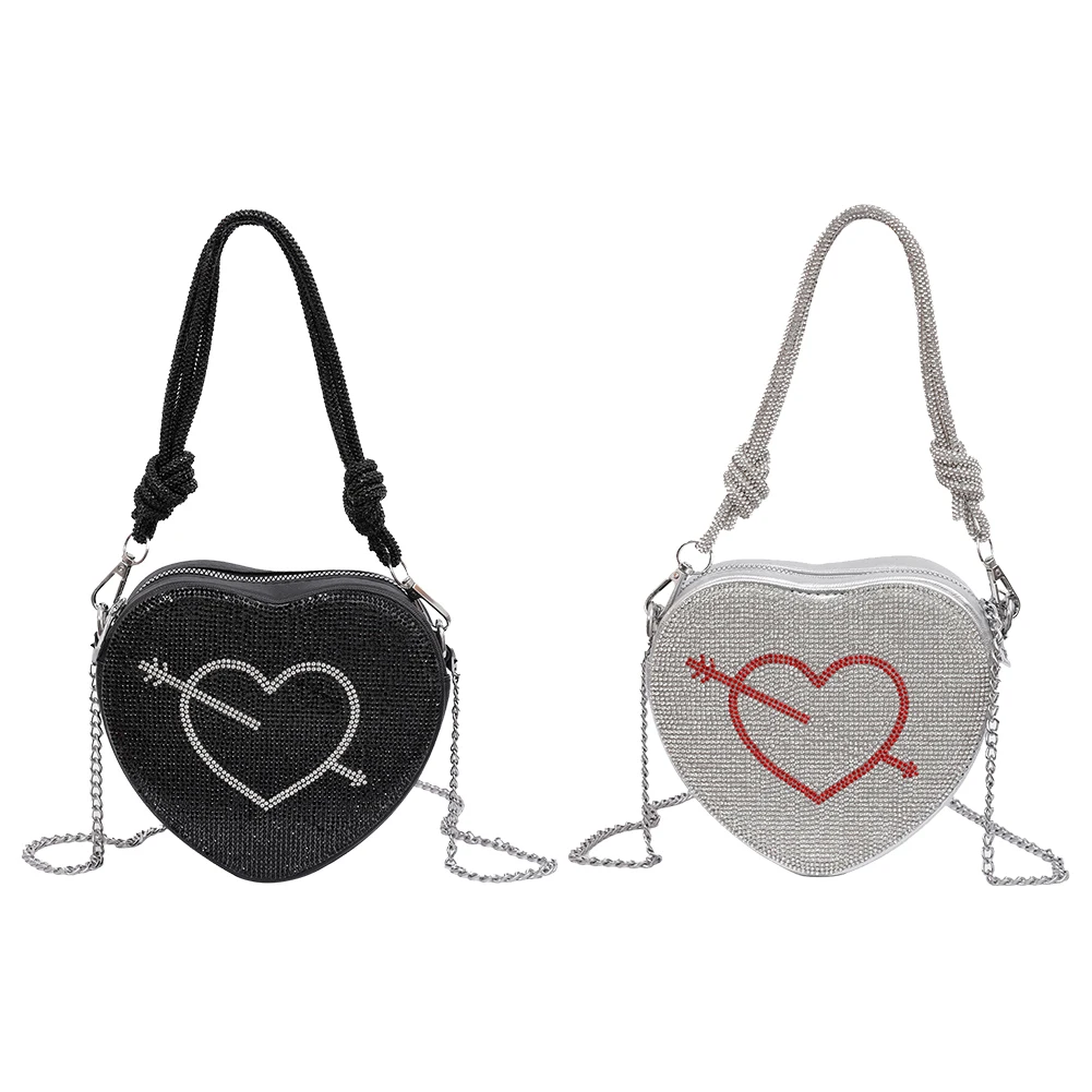 Crossbody Bag PU Leather Rhinestone Crossbody Purse for Women Heart Shape with Inner Pocket Clutch Purse for Work Travel
Crossbody Bag PU Leather Rhinestone Crossbody Purse for Women Heart Shape with Inner Pocket Clutch Purse for Work Travel
