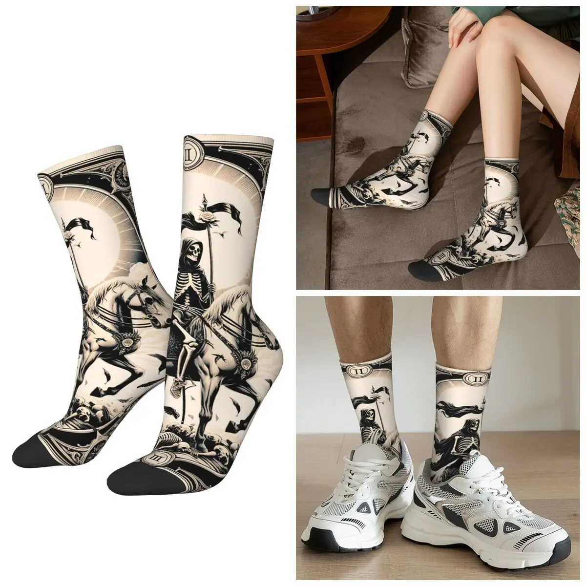 Всесезонные носки с изображением Таро смерти, Хэллоуина, черепа, жнеца, носки в стиле Харадзюку, чулки высокого качества для мужчин и женщин, подарки
Всесезонные носки с изображением Таро смерти, Хэллоуина, черепа, жнеца, носки в стиле Харадзюку, чулки высокого качества для мужчин и женщин, подарки