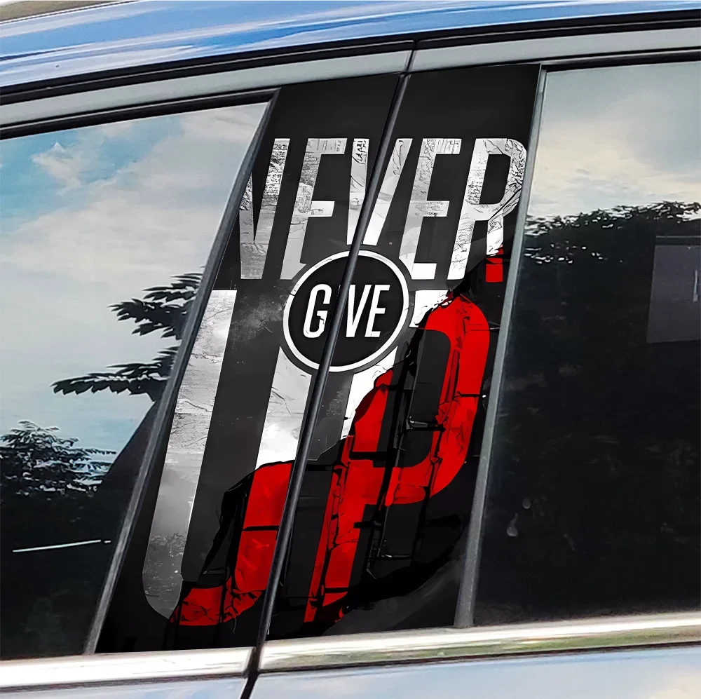 Never Give UP Car Stickers Auto B Pillar Waterproof Sunscreen Decor Cover Scratches Car Doors Pillar Vinyl Decals Accessories
Never Give UP Car Stickers Auto B Pillar Waterproof Sunscreen Decor Cover Scratches Car Doors Pillar Vinyl Decals Accessories