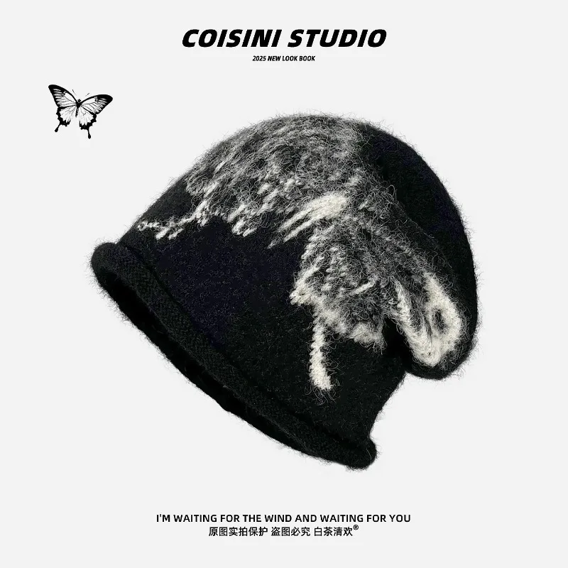 Korean Retro Butterfly Pulling Craft Beanies for Women Autumn Winter Fashion Warm Ear Protection Versatile Casual Pullover Hat
Korean Retro Butterfly Pulling Craft Beanies for Women Autumn Winter Fashion Warm Ear Protection Versatile Casual Pullover Hat