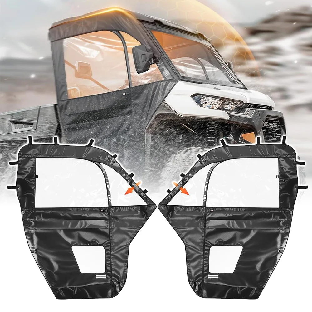 UTV PVC Soft Upper Doors for Side Mirrors For Can-Am Defender HD 7/8/9/10 DSP XT XMR 2017-2024 with Rollable Side Windows
UTV PVC Soft Upper Doors for Side Mirrors For Can-Am Defender HD 7/8/9/10 DSP XT XMR 2017-2024 with Rollable Side Windows