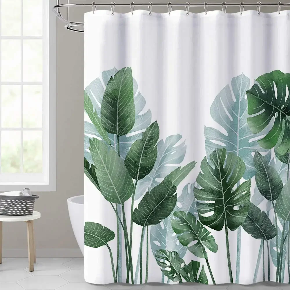 Tropical Green Leaves Plant on White Background Odorless Shower Curtains for Bathroom Showers and Bathtubs Decor with Hooks
Tropical Green Leaves Plant on White Background Odorless Shower Curtains for Bathroom Showers and Bathtubs Decor with Hooks