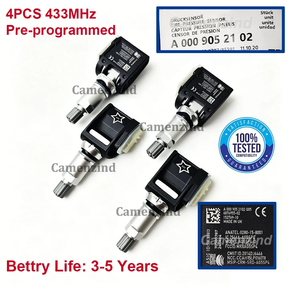 4PCS 433MHz TPMS Sensor A0009052102 0009052102 36106887140 A0009058708 for Mercedes-Benz W213 E200 E250 E300 BMW G30 G11 X3 X4
4PCS 433MHz TPMS Sensor A0009052102 0009052102 36106887140 A0009058708 for Mercedes-Benz W213 E200 E250 E300 BMW G30 G11 X3 X4
