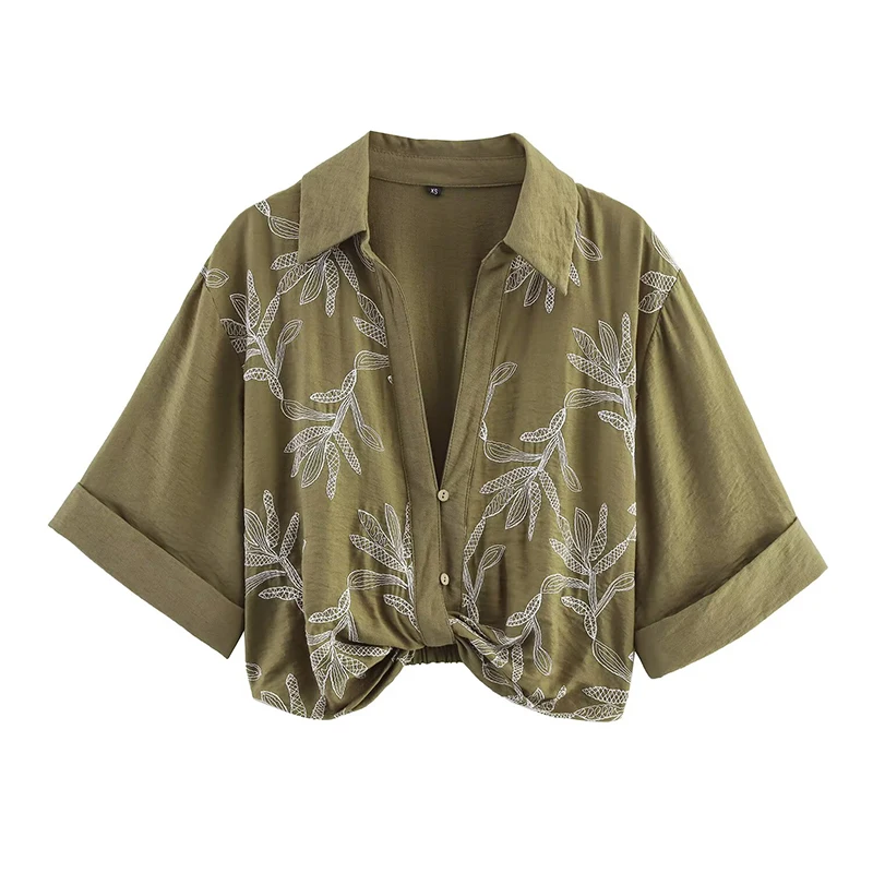YENKYE 2025 Women Front Button Elastic Hem Short Sleeve Embroidered Shirt Casual Streetwear Crop Blouse Blusas Mujer
YENKYE 2025 Women Front Button Elastic Hem Short Sleeve Embroidered Shirt Casual Streetwear Crop Blouse Blusas Mujer