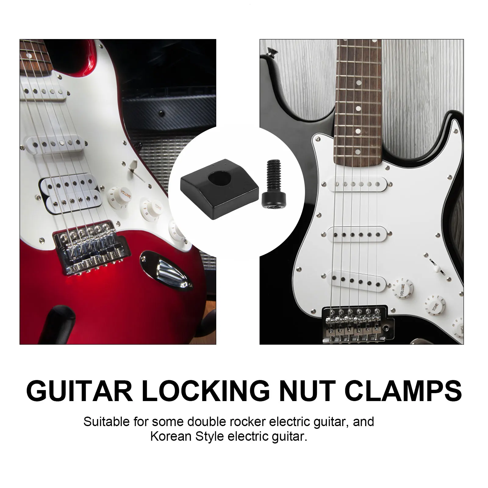 2Sets Locking Nut Blocks with Screws Electric Guitar Cap Metal Nut Block Tight String Fixation Tool for Tremolo Bridge Parts
2Sets Locking Nut Blocks with Screws Electric Guitar Cap Metal Nut Block Tight String Fixation Tool for Tremolo Bridge Parts