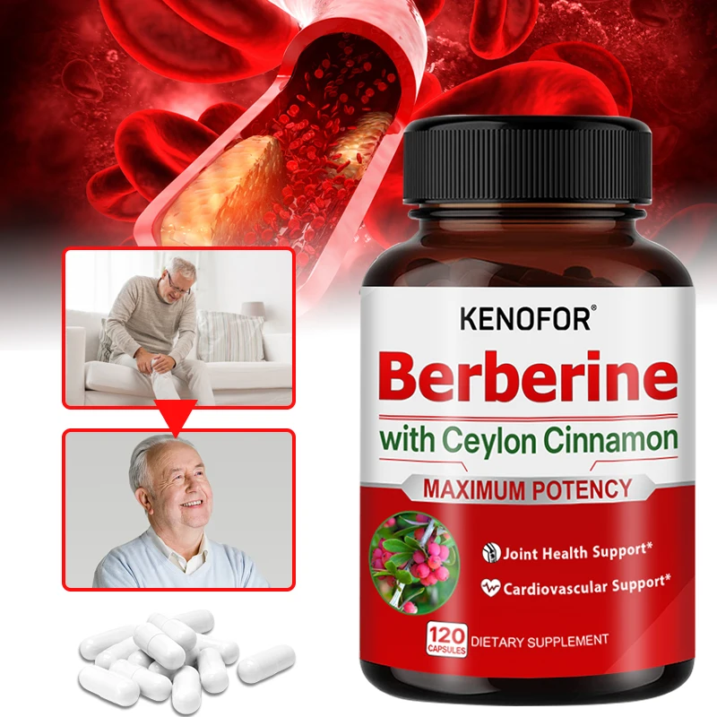 Berberine Capsules with Ceylon Cinnamon, Support Cardiovascular, Liver Digestive & Immune Health, Blood Sugar Balance, Non-GMO
Berberine Capsules with Ceylon Cinnamon, Support Cardiovascular, Liver Digestive & Immune Health, Blood Sugar Balance, Non-GMO
