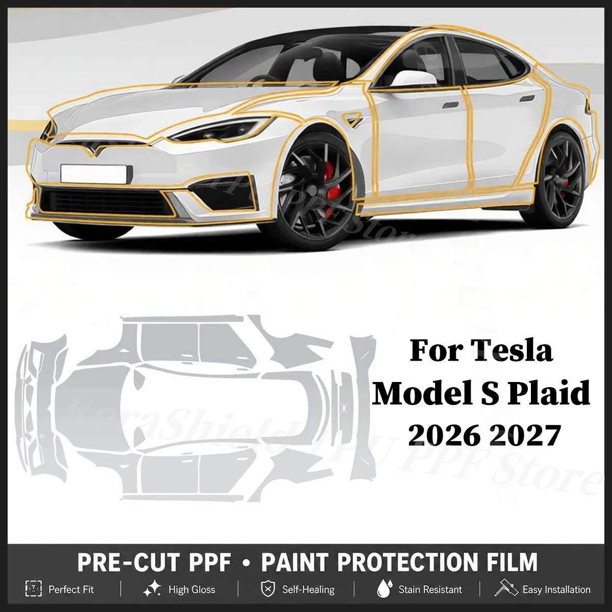 For Tesla Model S Plaid 2026-UP Pre-cut Clear PPF TPU Paint Protection Film Anti-Scratch Repairable Resistant Car Accessories
For Tesla Model S Plaid 2026-UP Pre-cut Clear PPF TPU Paint Protection Film Anti-Scratch Repairable Resistant Car Accessories