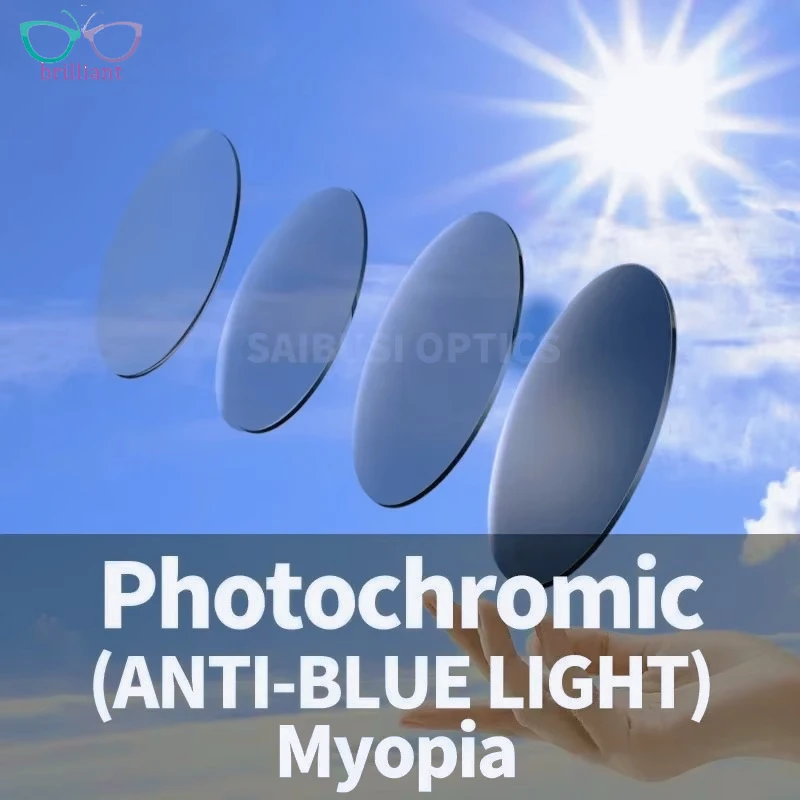 1.56 1.61 Aspherical prescription myopia anti-blue photochromic lens Sunglasses lens Single vision Outdoor chameleon gray brown
1.56 1.61 Aspherical prescription myopia anti-blue photochromic lens Sunglasses lens Single vision Outdoor chameleon gray brown