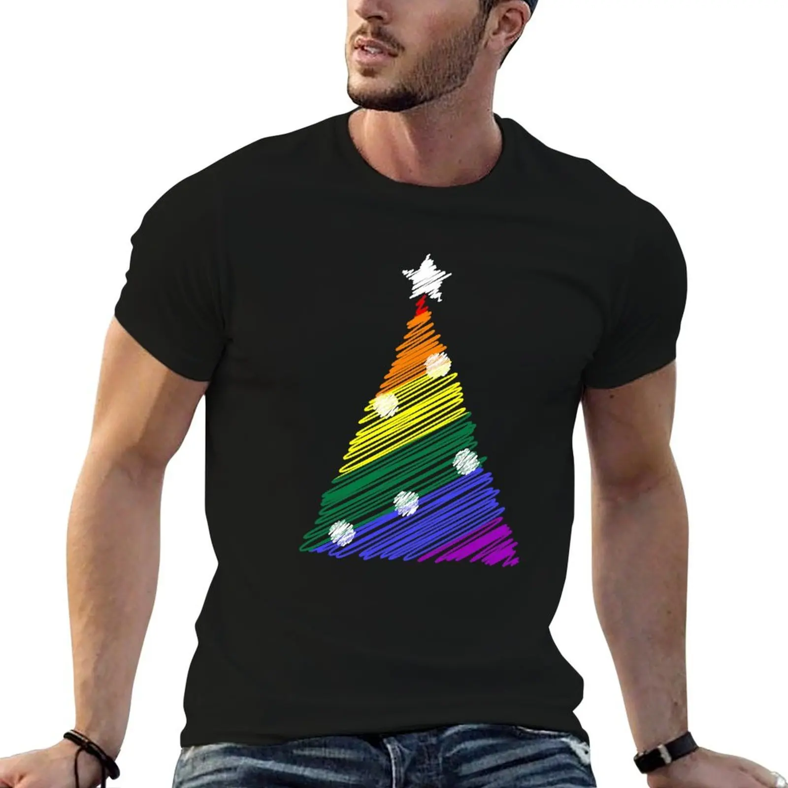 Scribbled LGBT rainbow Christmas tree T-Shirt man t shirt luxury t shirts with prints cotton t shirts man 100% T-Shirt
Scribbled LGBT rainbow Christmas tree T-Shirt man t shirt luxury t shirts with prints cotton t shirts man 100% T-Shirt