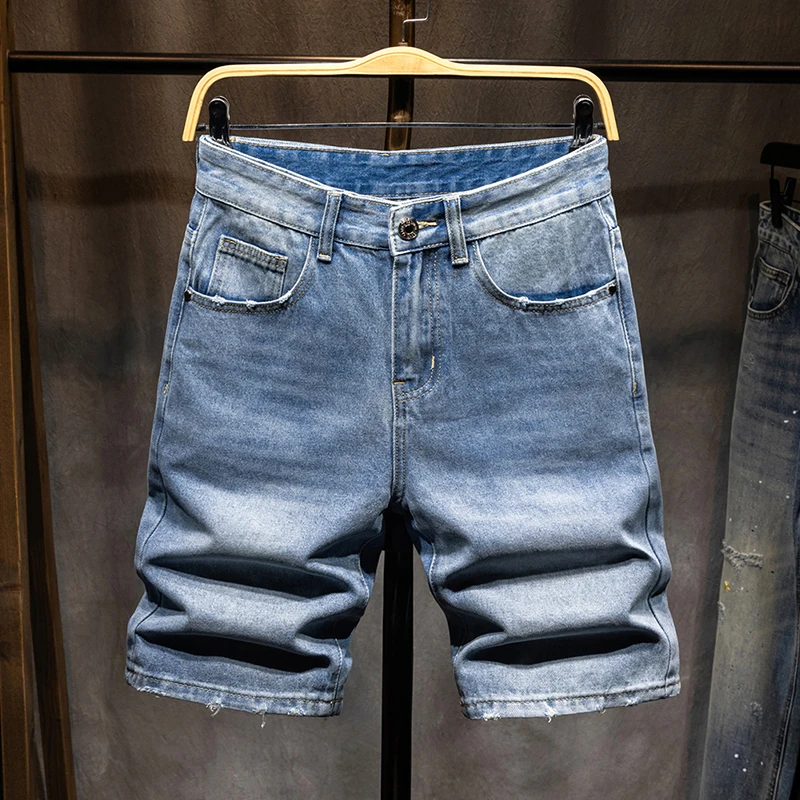 KSTUN 2026 New Men Light Blue Denim Bermuda Shorts Loose Straight Cut Casual Raw Hem Summer Streetwear Knee Length Jeans Shorts
KSTUN 2026 New Men Light Blue Denim Bermuda Shorts Loose Straight Cut Casual Raw Hem Summer Streetwear Knee Length Jeans Shorts