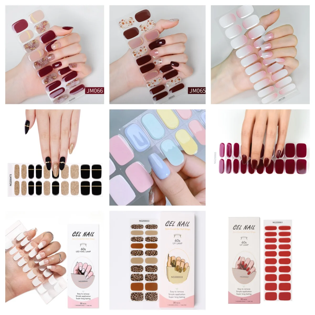 20Tips Pink Macaron UV Semi Cured Gel Nail Strips Full Set of Stickers White Black Bare Pressed Nail DIY Long Lasting Wraps
20Tips Pink Macaron UV Semi Cured Gel Nail Strips Full Set of Stickers White Black Bare Pressed Nail DIY Long Lasting Wraps