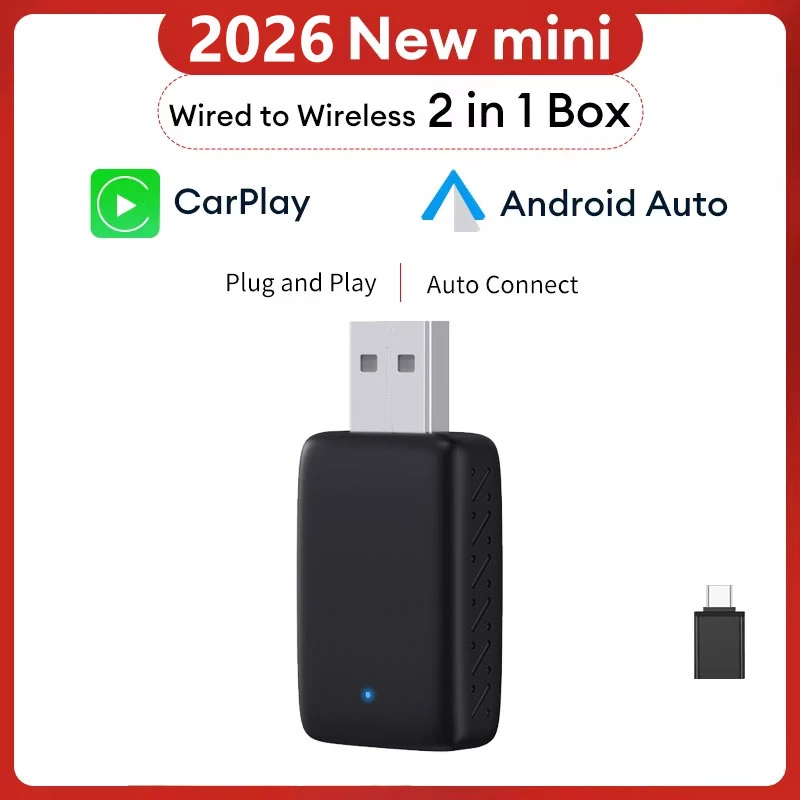 2in1 Mini Wireless CarPlay Adapter Ultra Wireless Android Auto AI Smart Box Intelligent Systems for Wired CarPlay Car
2in1 Mini Wireless CarPlay Adapter Ultra Wireless Android Auto AI Smart Box Intelligent Systems for Wired CarPlay Car