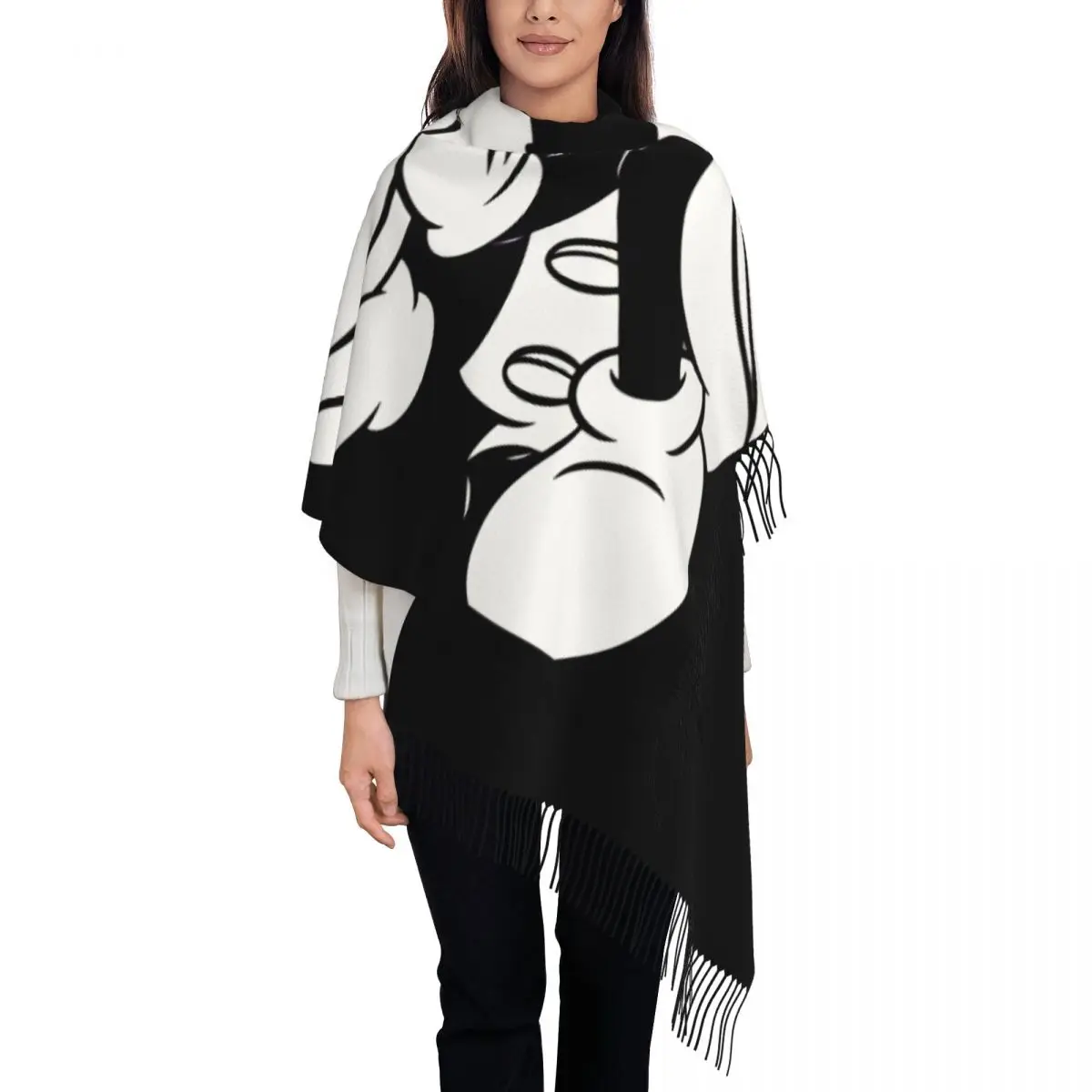 Современный мультяшный шарф с Микки для женщин, осенне-зимняя шаль из пашмины, длинные большие шарфы с кисточкой для повседневной носки
Современный мультяшный шарф с Микки для женщин, осенне-зимняя шаль из пашмины, длинные большие шарфы с кисточкой для повседневной носки