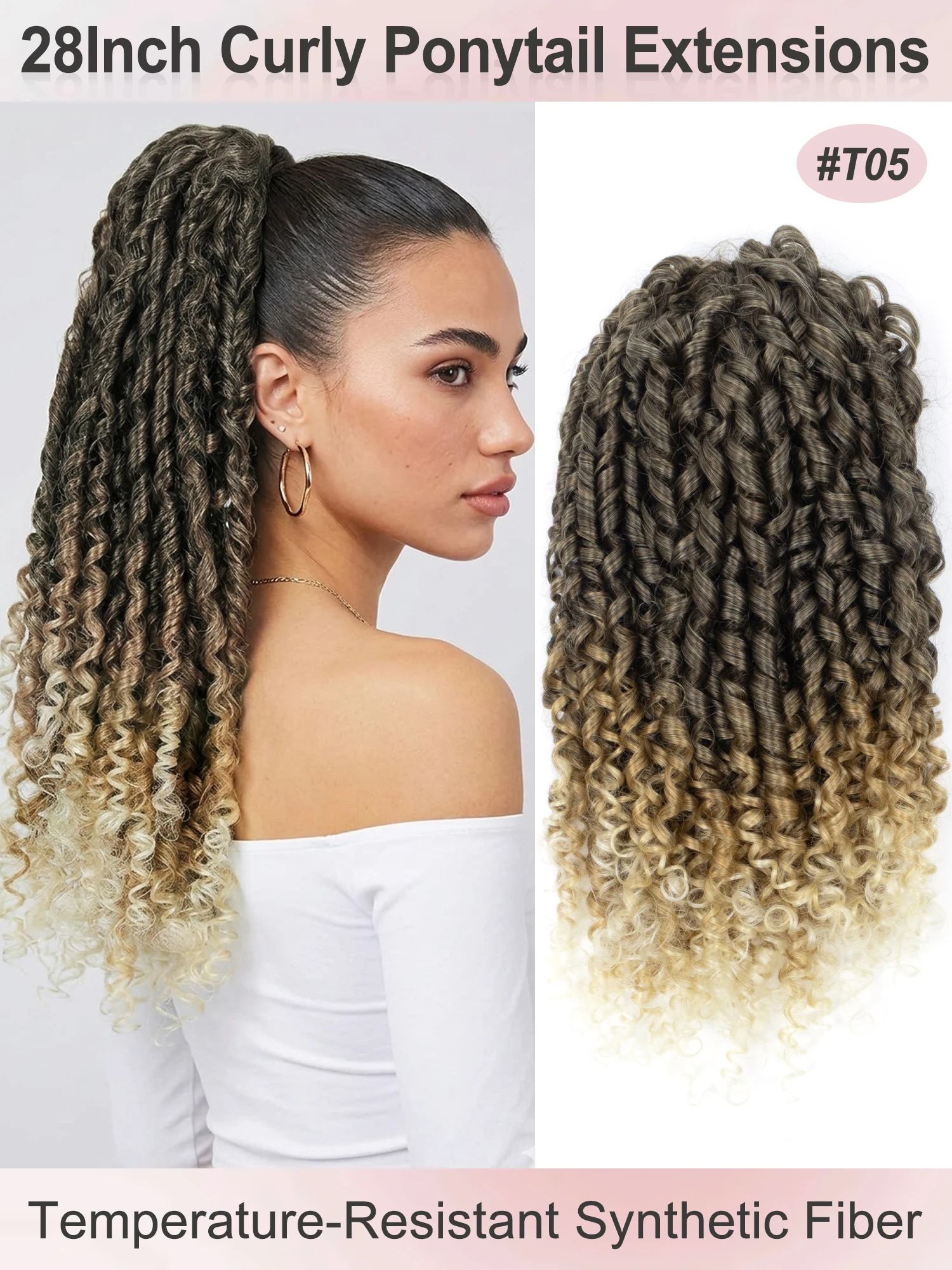 Curly Synthetic Drawstring Ponytail Extension, effortless to put on and style for daily wear
Curly Synthetic Drawstring Ponytail Extension, effortless to put on and style for daily wear