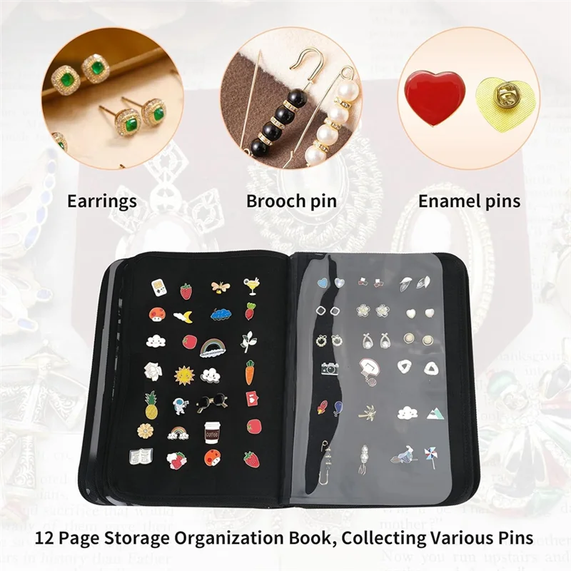 【People Favorite】Enamel Pin Display Bag Pin Transaction Book, 12 Page Collectible Pins Board Storage Organization Box Suitable F
【People Favorite】Enamel Pin Display Bag Pin Transaction Book, 12 Page Collectible Pins Board Storage Organization Box Suitable F