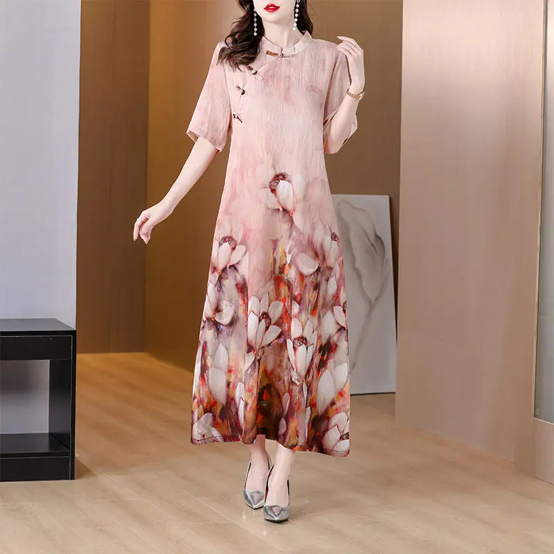 New Arrival 2023 Summer Women Fashion Printed Dress Elegant Ladies Stand Collar Short Sleeve Loose Retro Qipao Dress T2019
New Arrival 2023 Summer Women Fashion Printed Dress Elegant Ladies Stand Collar Short Sleeve Loose Retro Qipao Dress T2019