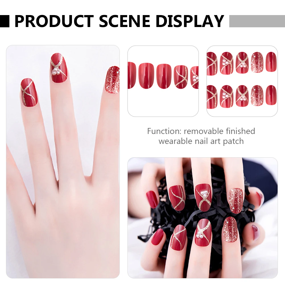 24pcs Christmas Red Fake Nails Press On Full Cover Nail Tips Bright Glitter Decor For Wedding Party Home Use Easy Apply False
24pcs Christmas Red Fake Nails Press On Full Cover Nail Tips Bright Glitter Decor For Wedding Party Home Use Easy Apply False