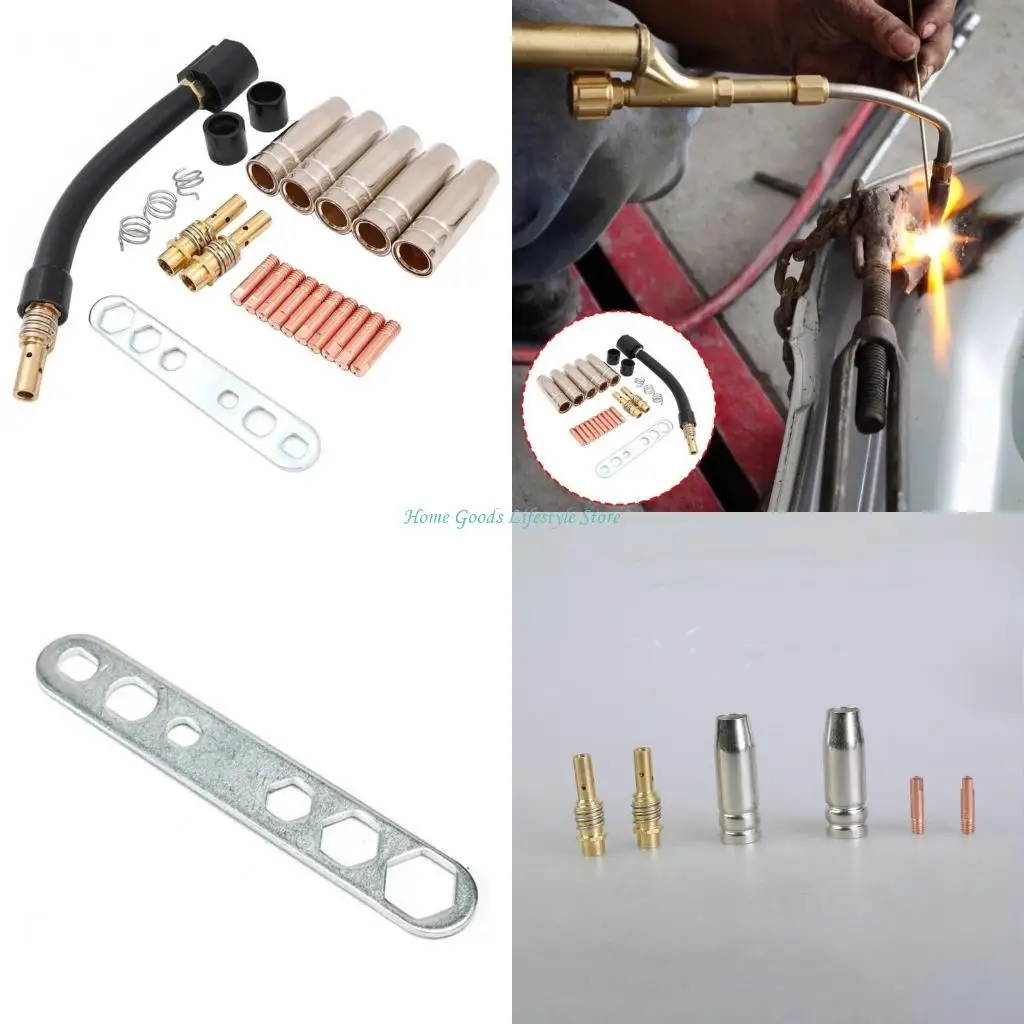 E74E Сварочный комплект из 24 предметов для горелки 15AK MIG с наконечником сопла и держателем контактного наконечника для MIG
E74E Сварочный комплект из 24 предметов для горелки 15AK MIG с наконечником сопла и держателем контактного наконечника для MIG