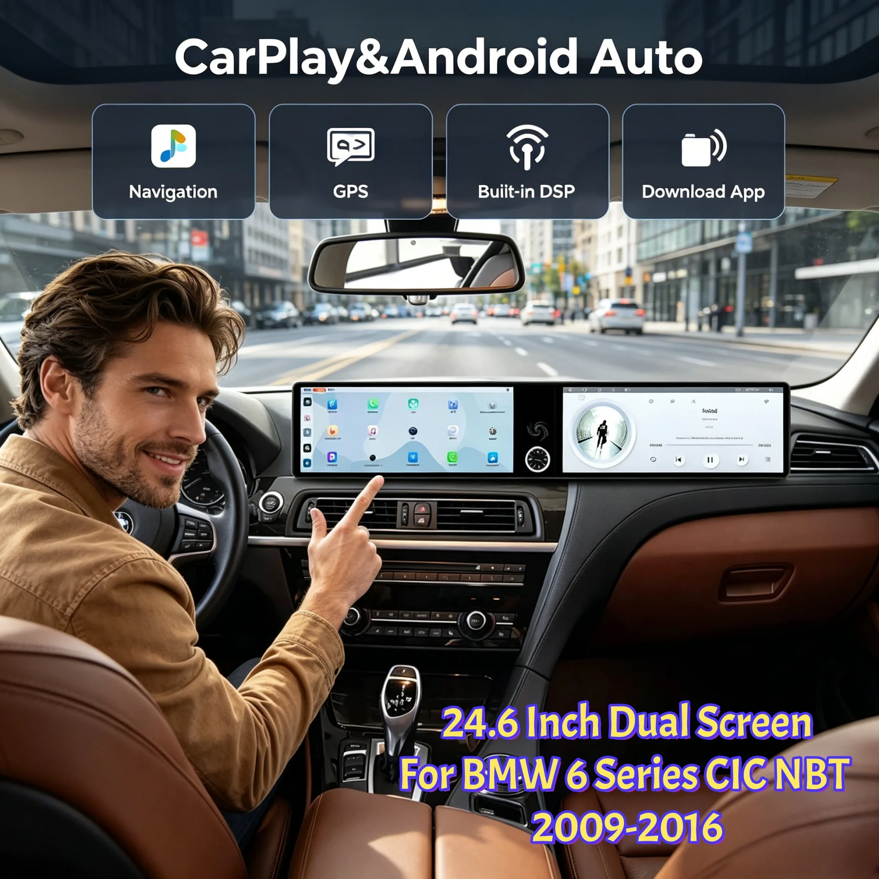Dual 24.6" Screen For BMW 6 Series F12/F13/F06 2009-2016 Car Radio Android Auto Carplay GPS Navigation Stereo Multimedia Player
Dual 24.6" Screen For BMW 6 Series F12/F13/F06 2009-2016 Car Radio Android Auto Carplay GPS Navigation Stereo Multimedia Player