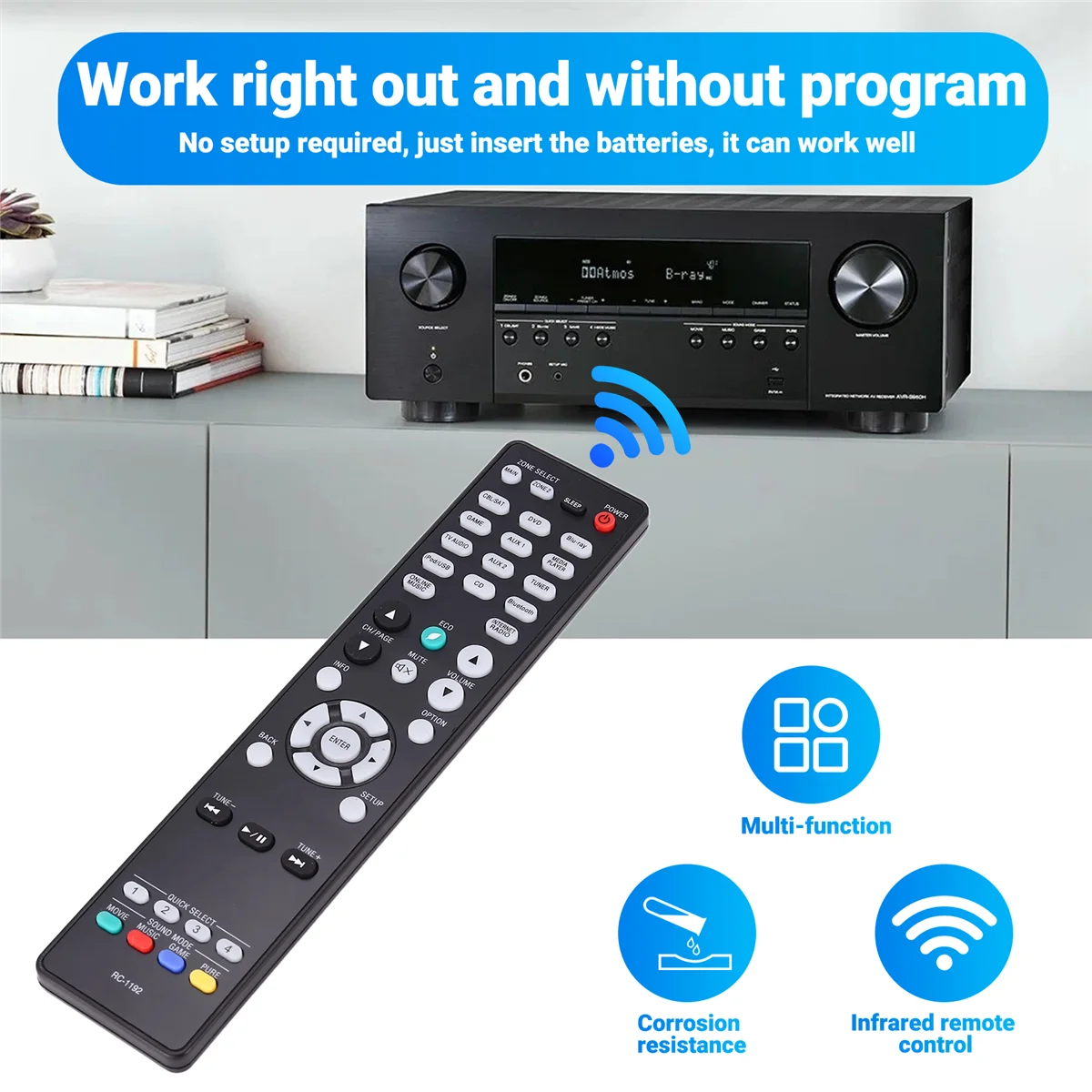 BFYL-RC-1192 для AV-ресивера Denon AVR-S900W AVR-X2100W AVR-X2200W Пульт дистанционного управления
BFYL-RC-1192 для AV-ресивера Denon AVR-S900W AVR-X2100W AVR-X2200W Пульт дистанционного управления