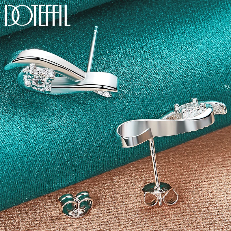 DOTEFFIL 925 Sterling Silver AAA Zircon Stud Earring For Wedding Fashion Woman Charm Jewelry
DOTEFFIL 925 Sterling Silver AAA Zircon Stud Earring For Wedding Fashion Woman Charm Jewelry