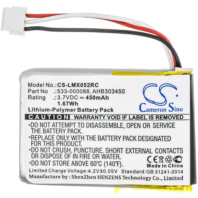 CameronSino 450mAh Battery for Logitech M-RO052, MX Anywhere 2, MXMaster, MX Master 2, MXMaster 2s, MX Master3,MX Anywhere 3
CameronSino 450mAh Battery for Logitech M-RO052, MX Anywhere 2, MXMaster, MX Master 2, MXMaster 2s, MX Master3,MX Anywhere 3
