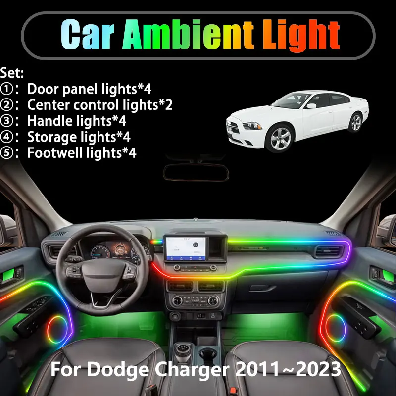 Для Dodge Charger 2011 ~ 2023 LD MK7 7th 2/18 в 1 Автомобильное окружающее освещение Светодиодные внутренние светодиодные фонари багажника USB RGB Ensemble Streamer
Для Dodge Charger 2011 ~ 2023 LD MK7 7th 2/18 в 1 Автомобильное окружающее освещение Светодиодные внутренние светодиодные фонари багажника USB RGB Ensemble Streamer