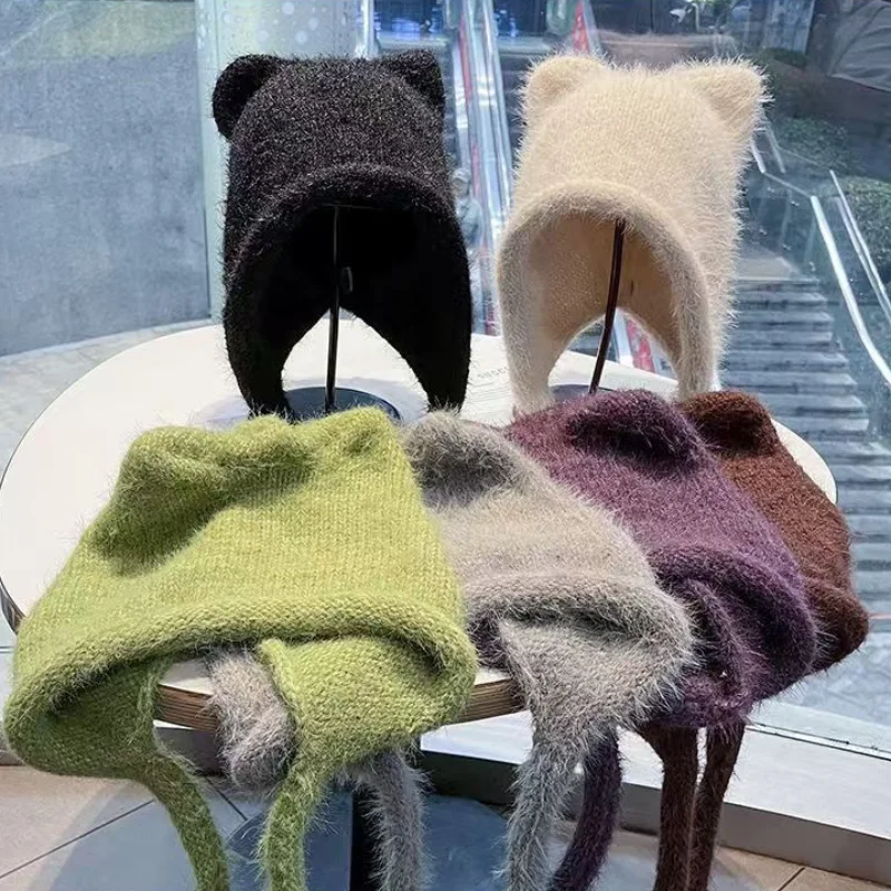 Y2k Solid Color Cute Cat Ear Stuffed Ear Protection Hat Women's Winter Windproof Rope Warm Pullover Hat Easiest Match Woolen Hat
Y2k Solid Color Cute Cat Ear Stuffed Ear Protection Hat Women's Winter Windproof Rope Warm Pullover Hat Easiest Match Woolen Hat
