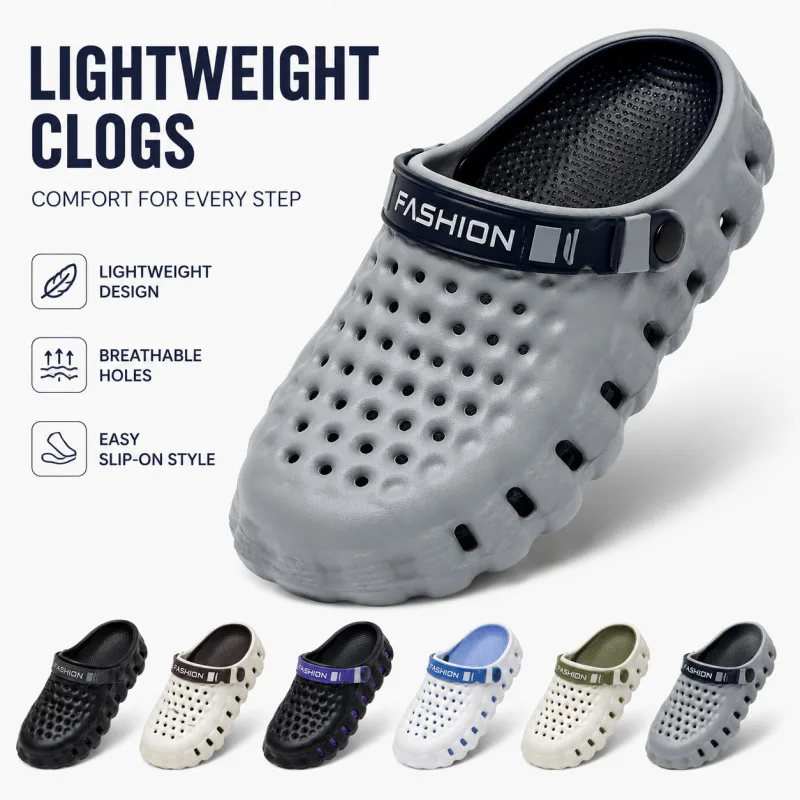 Breathable Outdoor Clog Shoes Thick Sole Slip Resistant Convertible for Men Summer Casual Walking Shoes
Breathable Outdoor Clog Shoes Thick Sole Slip Resistant Convertible for Men Summer Casual Walking Shoes