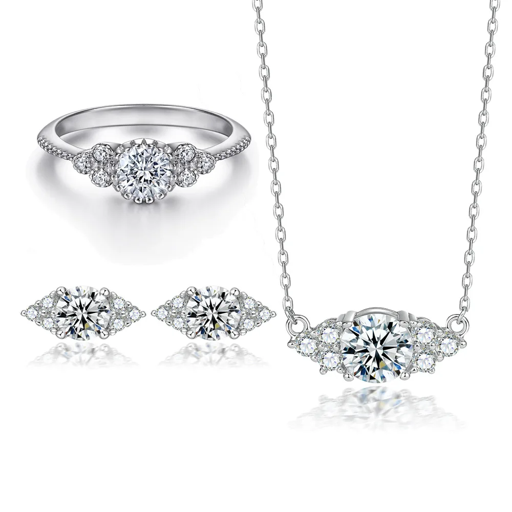 18K gold PT950 platinum S925 silver 7-layer electroplated gold necklace with high-end diamond gemstone ring earring set
18K gold PT950 platinum S925 silver 7-layer electroplated gold necklace with high-end diamond gemstone ring earring set